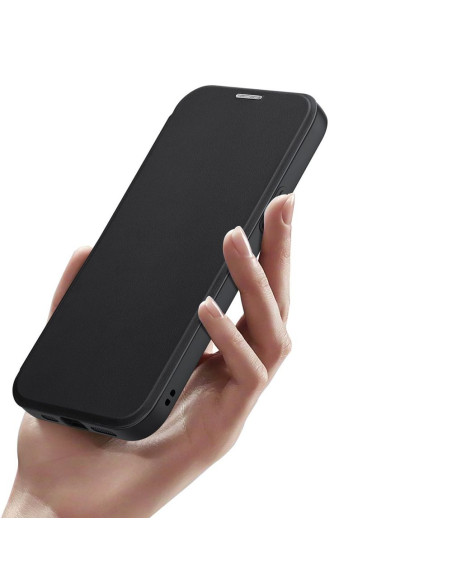 DUX DUCIS Skin X Pro - Coque à rabat compatible MagSafe pour Apple iPhone 15 noir