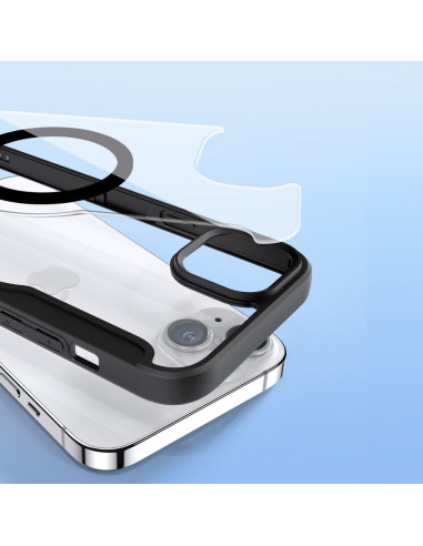 DUX DUCIS Skin X Pro - Coque à rabat compatible MagSafe pour Apple iPhone 15 noir