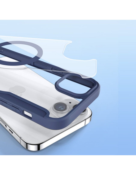 DUX DUCIS Skin X Pro - Coque à rabat compatible MagSafe pour Apple iPhone 15 bleu