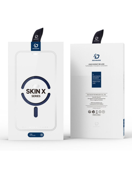 DUX DUCIS Skin X Pro - Coque à rabat compatible MagSafe pour Apple iPhone 15 bleu