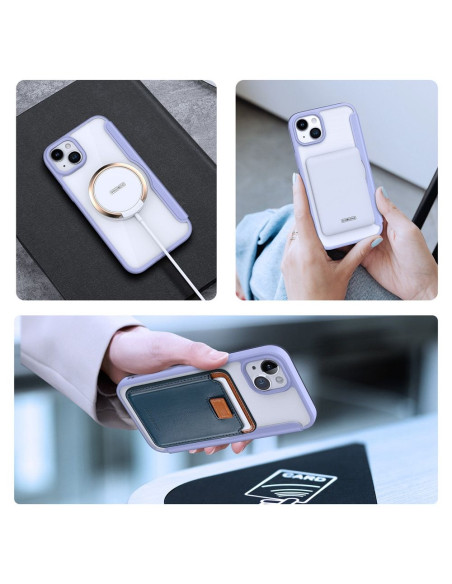 DUX DUCIS Skin X Pro - Coque à rabat compatible MagSafe pour Apple iPhone 15 violet