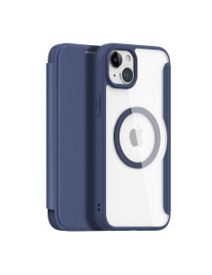 DUX DUCIS Skin X Pro - Coque à rabat compatible MagSafe pour Apple iPhone 15 Plus bleu 2