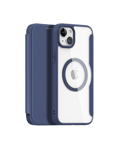 DUX DUCIS Skin X Pro - Coque à rabat compatible MagSafe pour Apple iPhone 15 Plus bleu