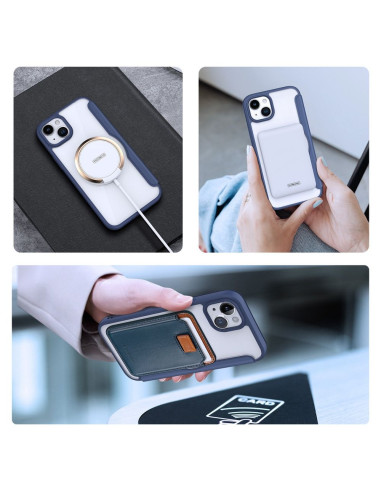 DUX DUCIS Skin X Pro - Coque à rabat compatible MagSafe pour Apple iPhone 15 Plus bleu