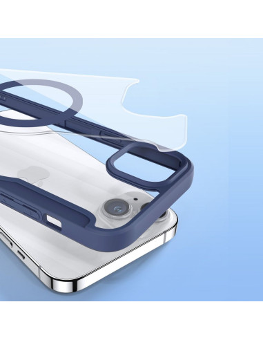 DUX DUCIS Skin X Pro - Coque à rabat compatible MagSafe pour Apple iPhone 15 Plus bleu
