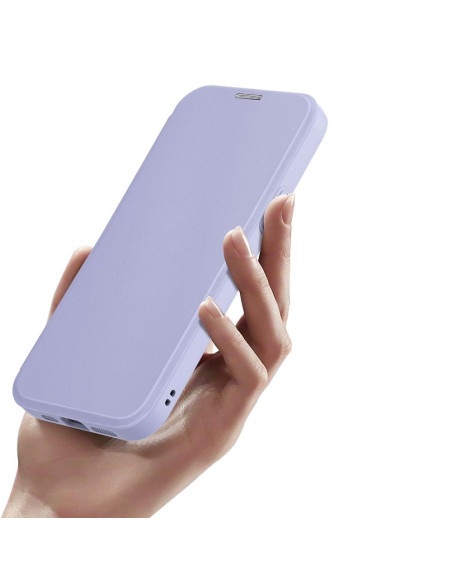 DUX DUCIS Skin X Pro - Coque à rabat compatible MagSafe pour Apple iPhone 15 Plus violet