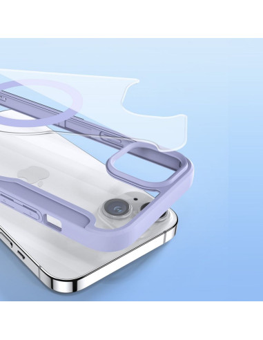 DUX DUCIS Skin X Pro - Coque à rabat compatible MagSafe pour Apple iPhone 15 Plus violet