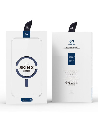 DUX DUCIS Skin X Pro - Coque à rabat compatible MagSafe pour Apple iPhone 15 Pro bleu