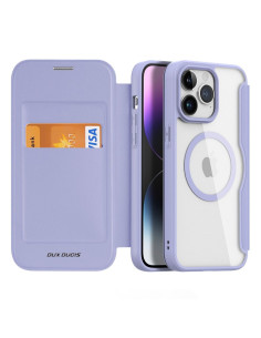 DUX DUCIS Skin X Pro - Coque à rabat compatible MagSafe pour Apple iPhone 15 Pro Max violet 2
