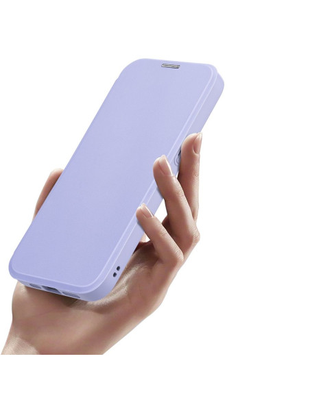 DUX DUCIS Skin X Pro - Coque à rabat compatible MagSafe pour Apple iPhone 15 Pro Max violet