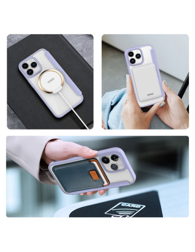DUX DUCIS Skin X Pro - Coque à rabat compatible MagSafe pour Apple iPhone 15 Pro Max violet
