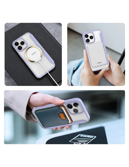 DUX DUCIS Skin X Pro - Coque à rabat compatible MagSafe pour Apple iPhone 15 Pro Max violet