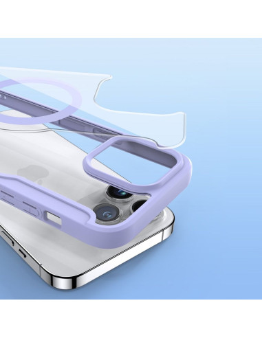 DUX DUCIS Skin X Pro - Coque à rabat compatible MagSafe pour Apple iPhone 15 Pro Max violet