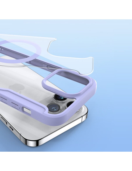 DUX DUCIS Skin X Pro - Coque à rabat compatible MagSafe pour Apple iPhone 15 Pro Max violet
