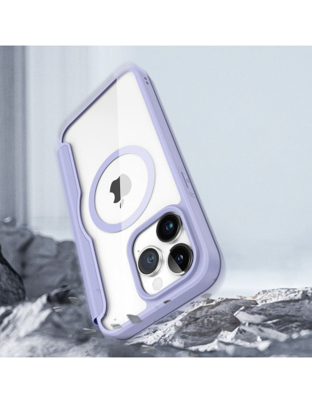 DUX DUCIS Skin X Pro - Coque à rabat compatible MagSafe pour Apple iPhone 15 Pro Max violet