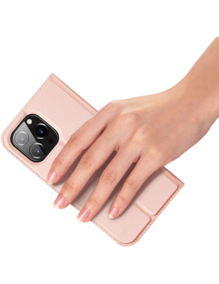 DUX DUCIS wallet case SKIN PRO for IPHONE 15 rose