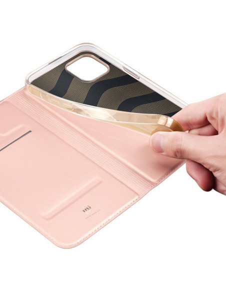 DUX DUCIS Skin Pro - Coque à rabat pour Apple iPhone 15 Plus rose