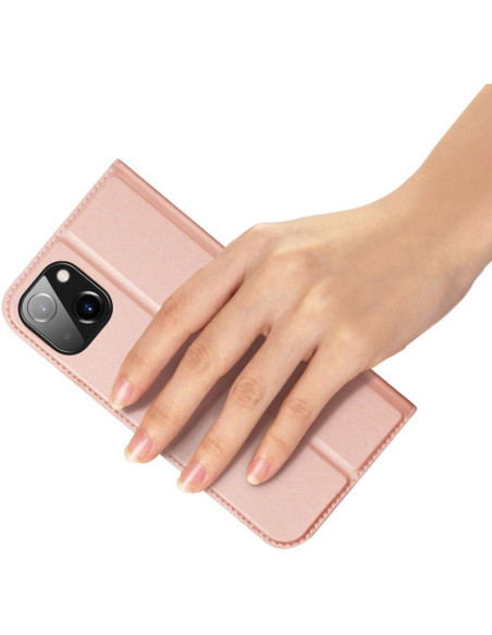 DUX DUCIS Skin Pro - Coque à rabat pour Apple iPhone 15 Plus rose