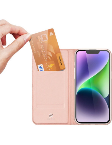 DUX DUCIS Skin Pro - Coque à rabat pour Apple iPhone 15 Plus rose