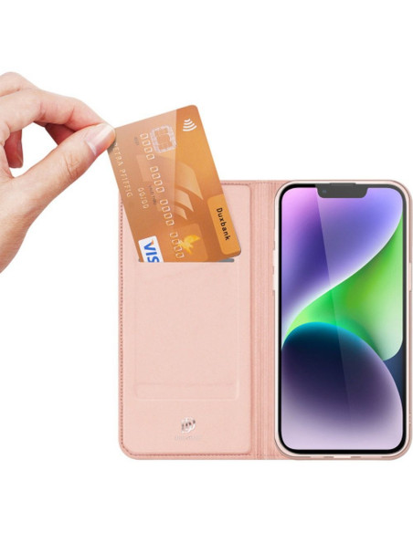 DUX DUCIS Skin Pro - Coque à rabat pour Apple iPhone 15 Plus rose