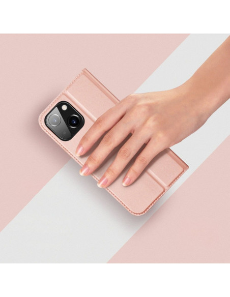 DUX DUCIS Skin Pro - Coque à rabat pour Apple iPhone 15 Plus rose