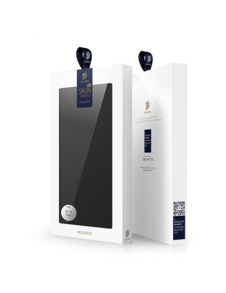 DUX DUCIS Skin Pro - Coque à rabat pour Apple iPhone 15 Pro noir