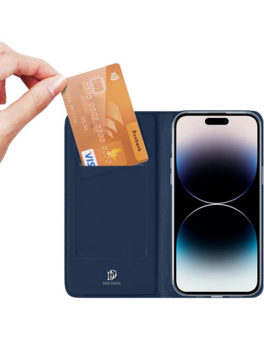 DUX DUCIS Skin Pro - Coque à rabat pour Apple iPhone 15 Pro bleu