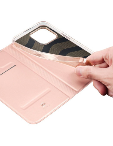 DUX DUCIS Skin Pro - Coque à rabat pour Apple iPhone 15 Pro rose
