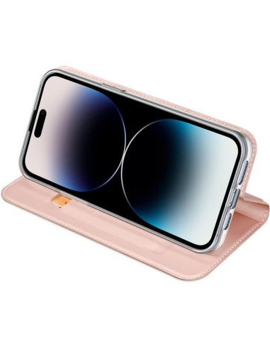 DUX DUCIS Skin Pro - Coque à rabat pour Apple iPhone 15 Pro rose