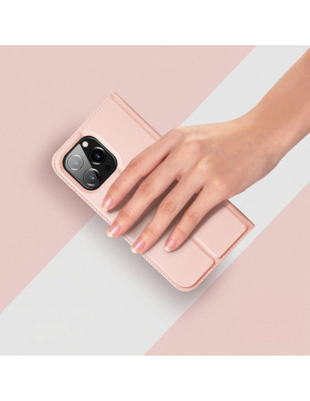 DUX DUCIS Skin Pro - Coque à rabat pour Apple iPhone 15 Pro rose