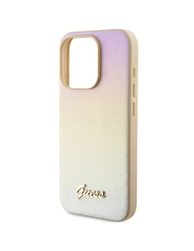 GUESS Coque pour IPHONE 14 Pro GUHCP14LPSAIRSD (Saffiano Iridescent Script) Or