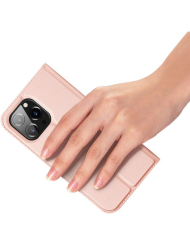 DUX DUCIS Skin Pro - Coque à rabat pour Apple iPhone 15 Pro rose