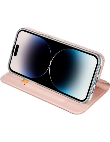 DUX DUCIS Skin Pro - Coque à rabat pour Apple iPhone 15 Pro rose