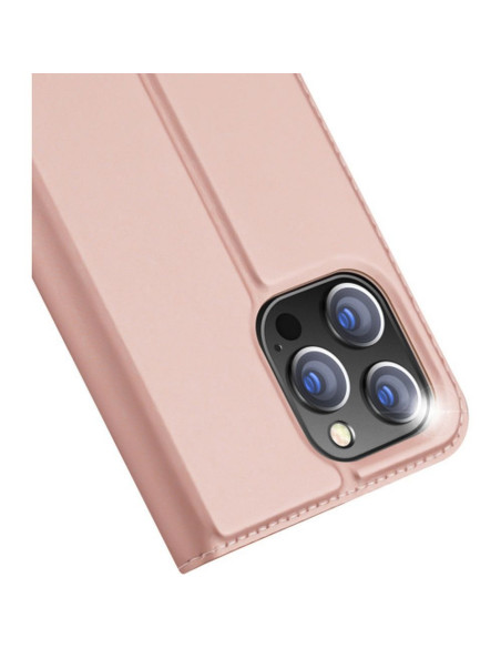 DUX DUCIS Skin Pro - Coque à rabat pour Apple iPhone 15 Pro rose