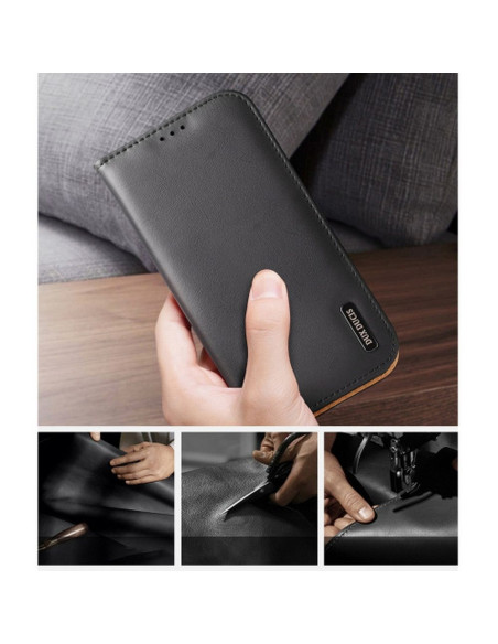 DUX DUCIS Hivo - Case en cuir pour Apple iPhone 15 noir