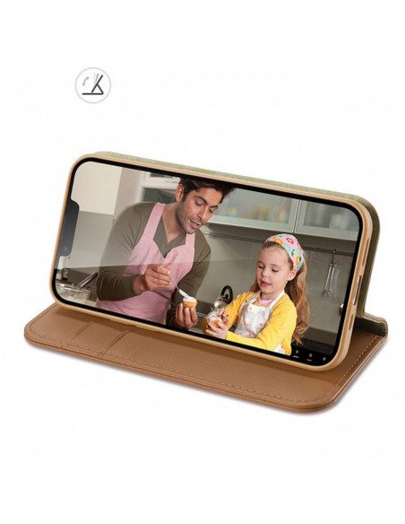 DUX DUCIS Hivo - Case en cuir pour Apple iPhone 15 marron