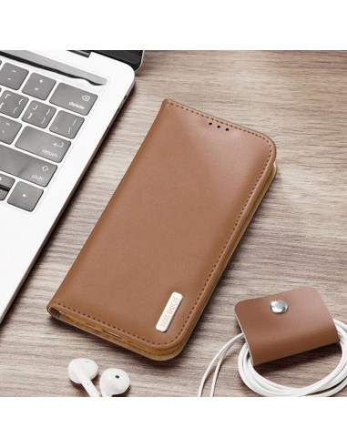 DUX DUCIS Hivo - Case en cuir pour Apple iPhone 15 marron