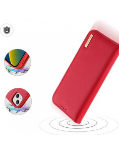 DUX DUCIS Hivo - Case en cuir pour Apple iPhone 15 rouge 2