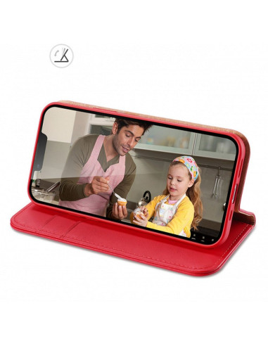 DUX DUCIS Hivo - Case en cuir pour Apple iPhone 15 rouge