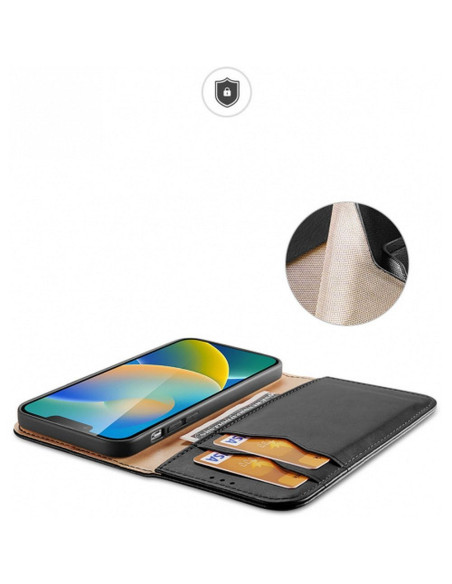 DUX DUCIS Hivo - Case en cuir pour Apple iPhone 15 Plus noir