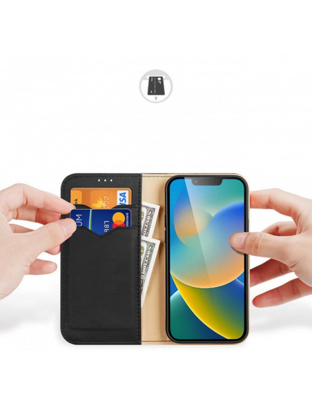 DUX DUCIS Hivo - Case en cuir pour Apple iPhone 15 Plus noir