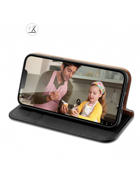 DUX DUCIS Hivo - Case en cuir pour Apple iPhone 15 Plus noir
