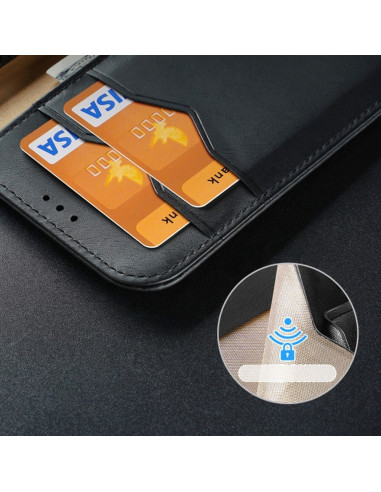 DUX DUCIS Hivo - Case en cuir pour Apple iPhone 15 Plus noir