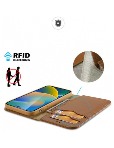 DUX DUCIS HIVO étui pour IPHONE 15 Pro marron