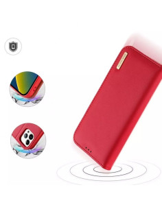 DUX DUCIS Hivo - Case en cuir pour Apple iPhone 15 Pro rouge 2