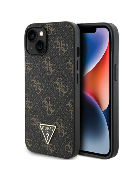 Coque GUESS pour IPHONE 13 / 14 / 15 GUHCP14SPG4GPK (Triangle Metal Logo) noir