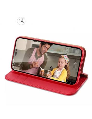 DUX DUCIS Hivo - Case en cuir pour Apple iPhone 15 Pro rouge