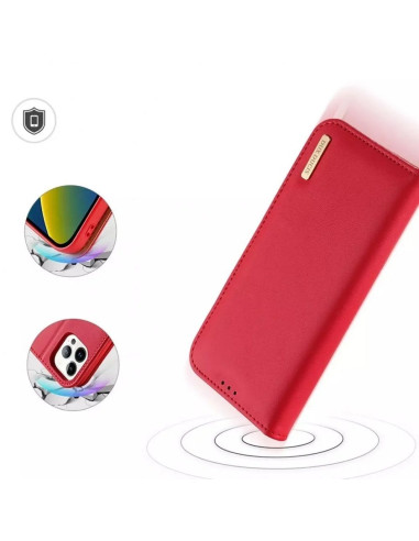 DUX DUCIS Hivo - Case en cuir pour Apple iPhone 15 Pro Max rouge