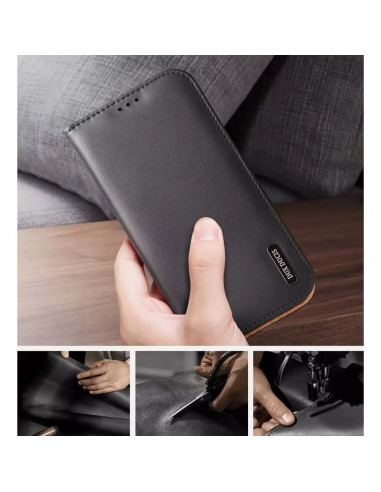 DUX DUCIS Hivo - Case en cuir pour Apple iPhone 15 Pro Max rouge