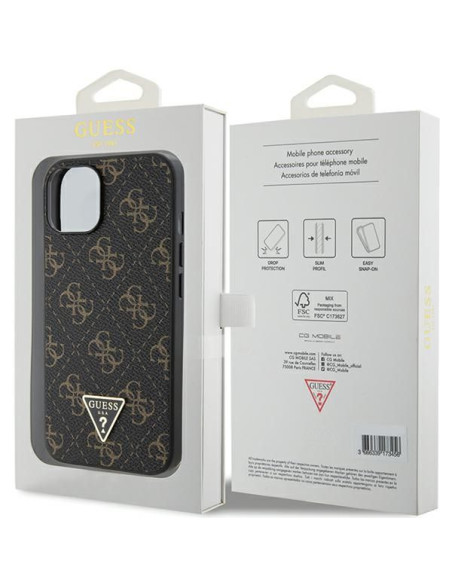Coque GUESS pour IPHONE 13 / 14 / 15 GUHCP14SPG4GPK (Triangle Metal Logo) noir